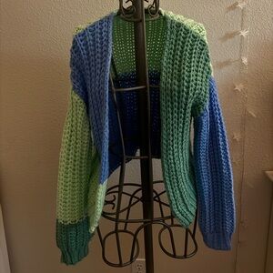 Target Knit Cardigan - Blue and Green - Size Small - Worn once